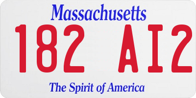 MA license plate 182AI2