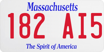 MA license plate 182AI5