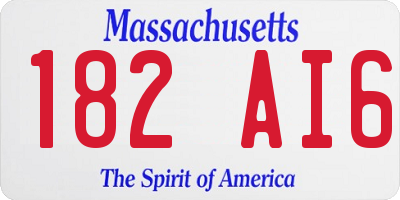 MA license plate 182AI6