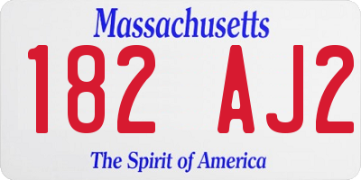 MA license plate 182AJ2