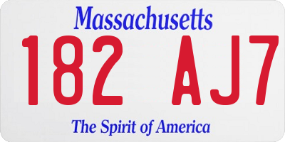 MA license plate 182AJ7