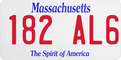 MA license plate 182AL6