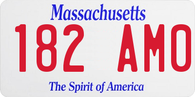 MA license plate 182AM0