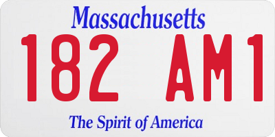 MA license plate 182AM1