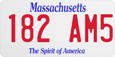 MA license plate 182AM5