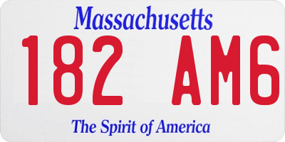 MA license plate 182AM6
