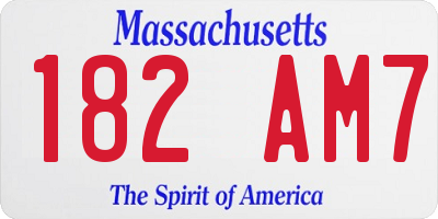 MA license plate 182AM7