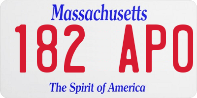 MA license plate 182AP0