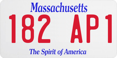 MA license plate 182AP1