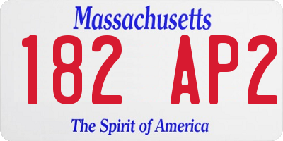 MA license plate 182AP2