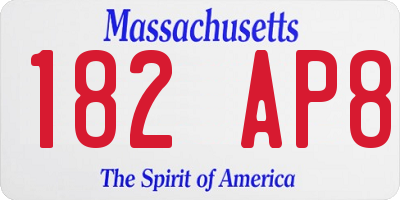 MA license plate 182AP8