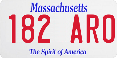 MA license plate 182AR0
