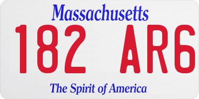 MA license plate 182AR6