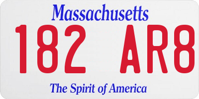 MA license plate 182AR8
