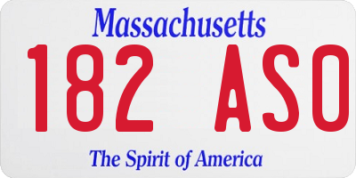 MA license plate 182AS0