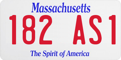 MA license plate 182AS1