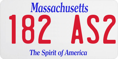 MA license plate 182AS2