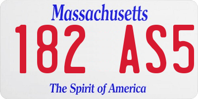 MA license plate 182AS5