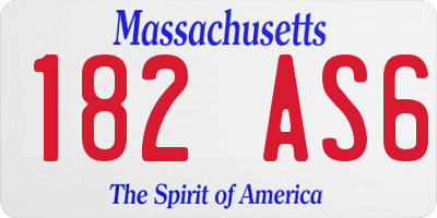 MA license plate 182AS6