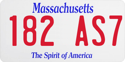 MA license plate 182AS7