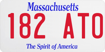 MA license plate 182AT0