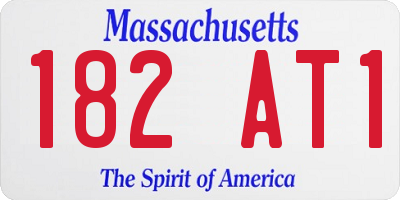 MA license plate 182AT1