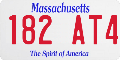 MA license plate 182AT4