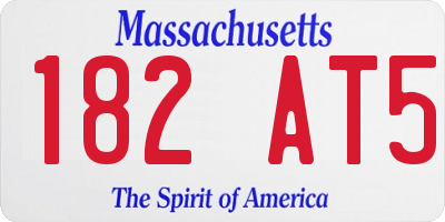 MA license plate 182AT5