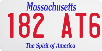 MA license plate 182AT6
