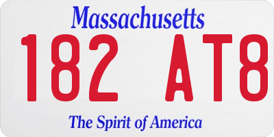 MA license plate 182AT8