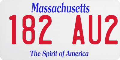 MA license plate 182AU2