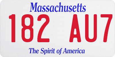 MA license plate 182AU7