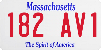 MA license plate 182AV1