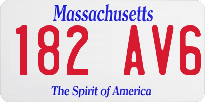 MA license plate 182AV6