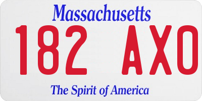 MA license plate 182AX0