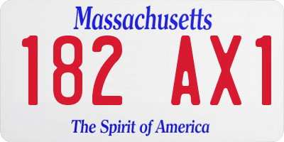 MA license plate 182AX1