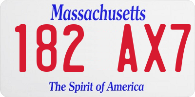 MA license plate 182AX7