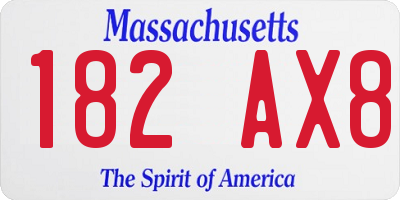 MA license plate 182AX8