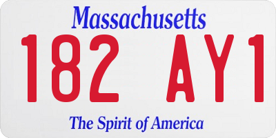 MA license plate 182AY1