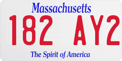 MA license plate 182AY2