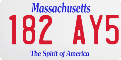 MA license plate 182AY5