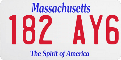 MA license plate 182AY6