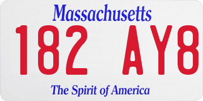 MA license plate 182AY8