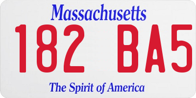 MA license plate 182BA5
