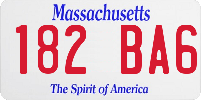 MA license plate 182BA6
