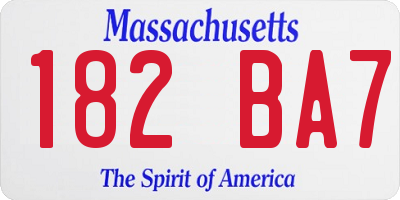 MA license plate 182BA7
