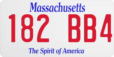 MA license plate 182BB4