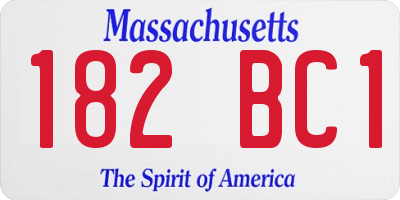 MA license plate 182BC1