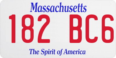 MA license plate 182BC6