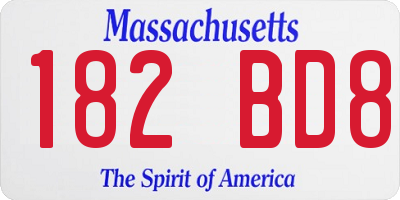 MA license plate 182BD8